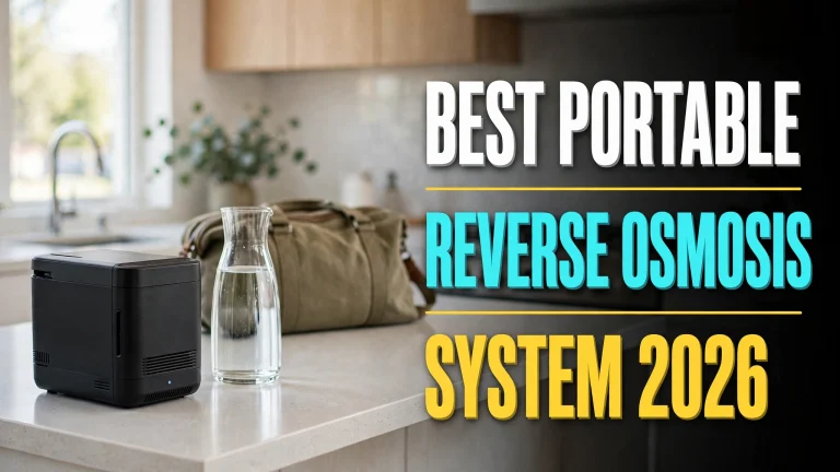 Best portable reverse osmosis system 2026 — compact tankless RO unit on a kitchen counter