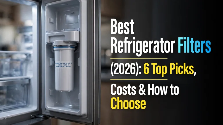 Best refrigerator water filters (2026) — open refrigerator filter compartment with a twist-in water filter cartridge installed
