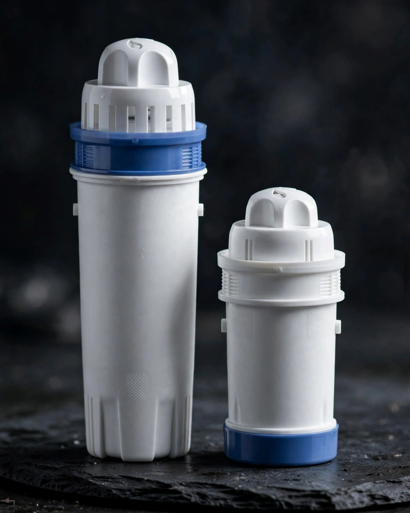 Brita Elite and PUR PLUS filter cartridges side by side