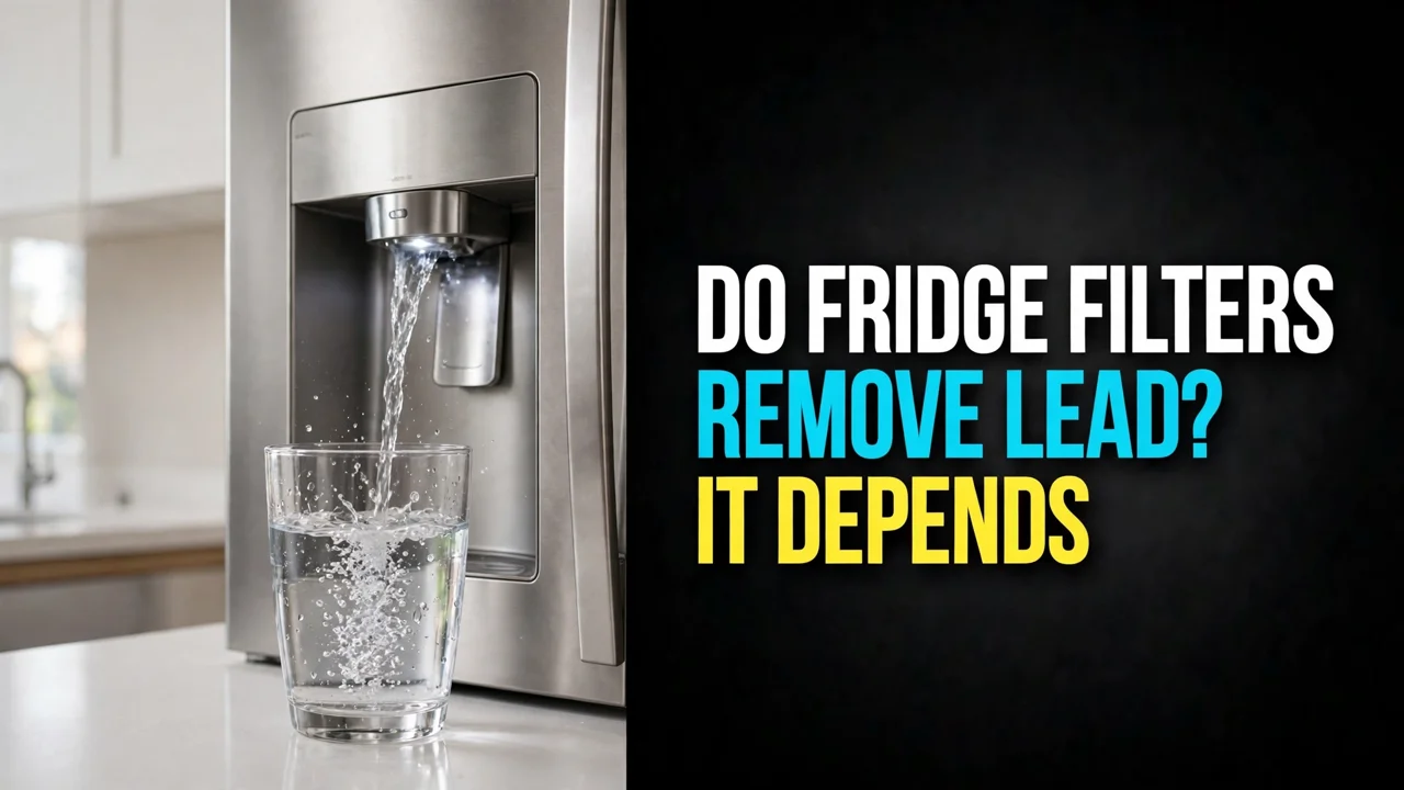 Do fridge filters remove lead — a glass being filled at a stainless refrigerator door dispenser