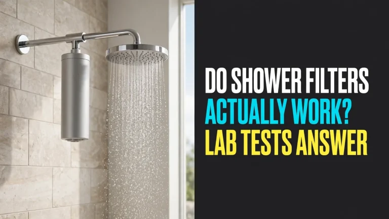 Do shower filters actually work — rain shower head with an inline filter cartridge running