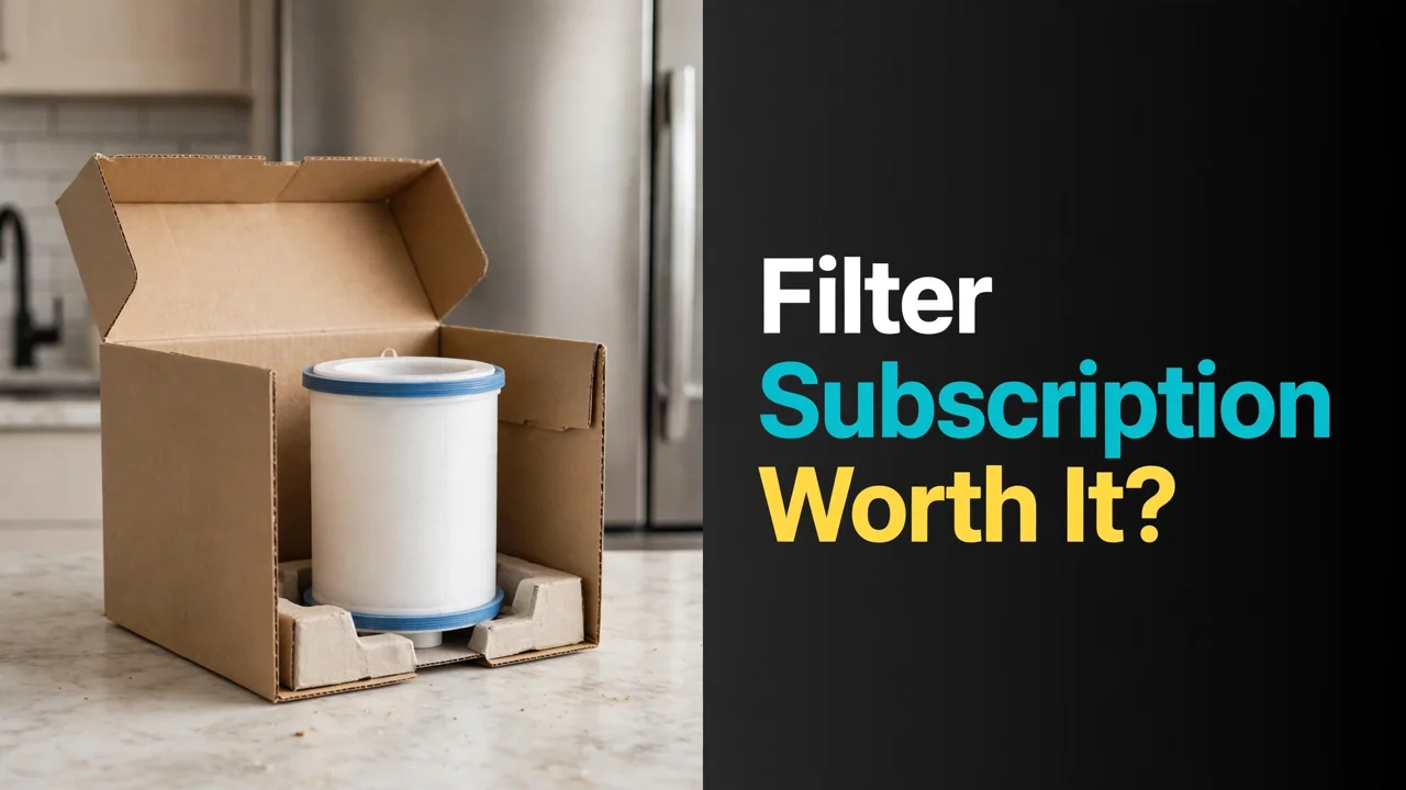 Is a fridge water filter subscription worth it — a cartridge arriving in a delivery box