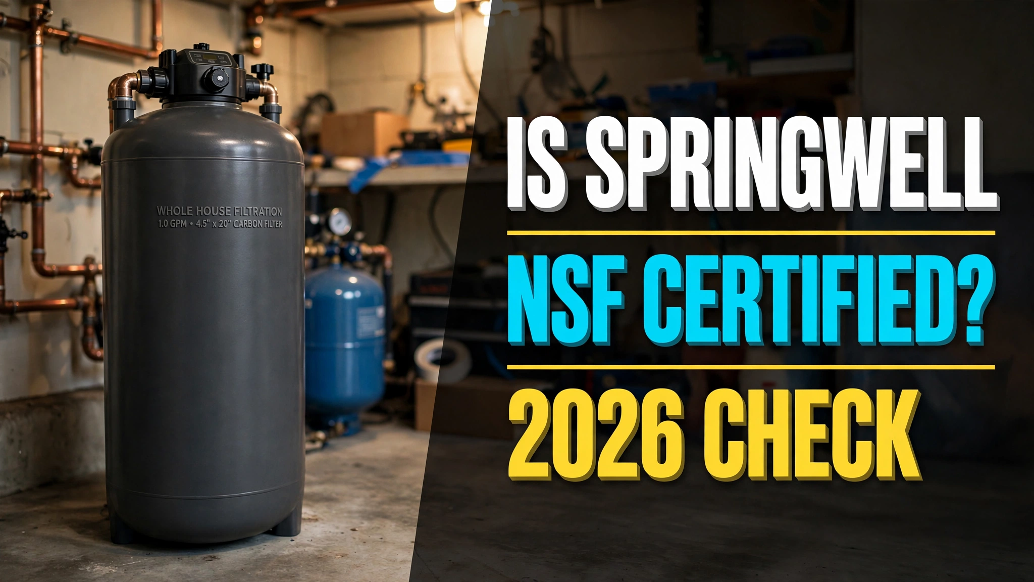 Is SpringWell NSF certified? 2026 certification check — whole-house water filter tank