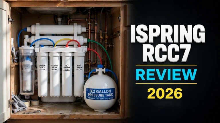 iSpring RCC7 5-stage RO system installed under a kitchen sink