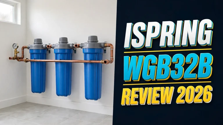 iSpring WGB32B three-stage whole-house water filter on a copper main line