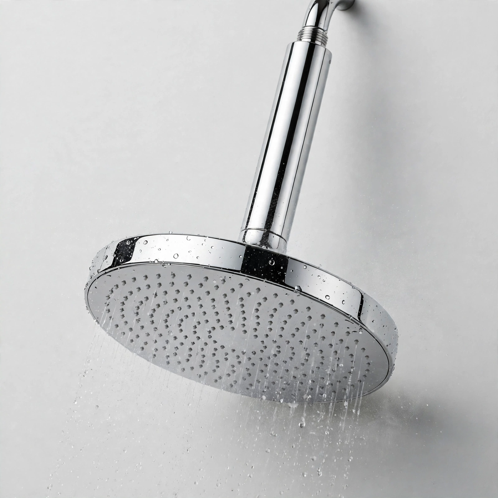 Jolie slim chrome filtered showerhead on a studio background