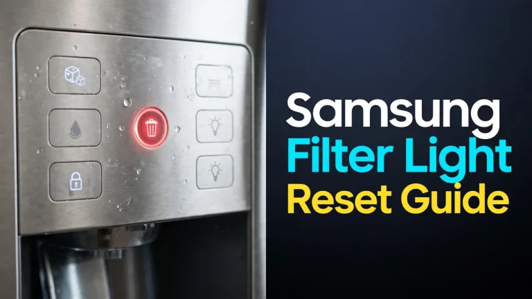 How to reset the Samsung fridge water filter light — red filter indicator on the dispenser panel