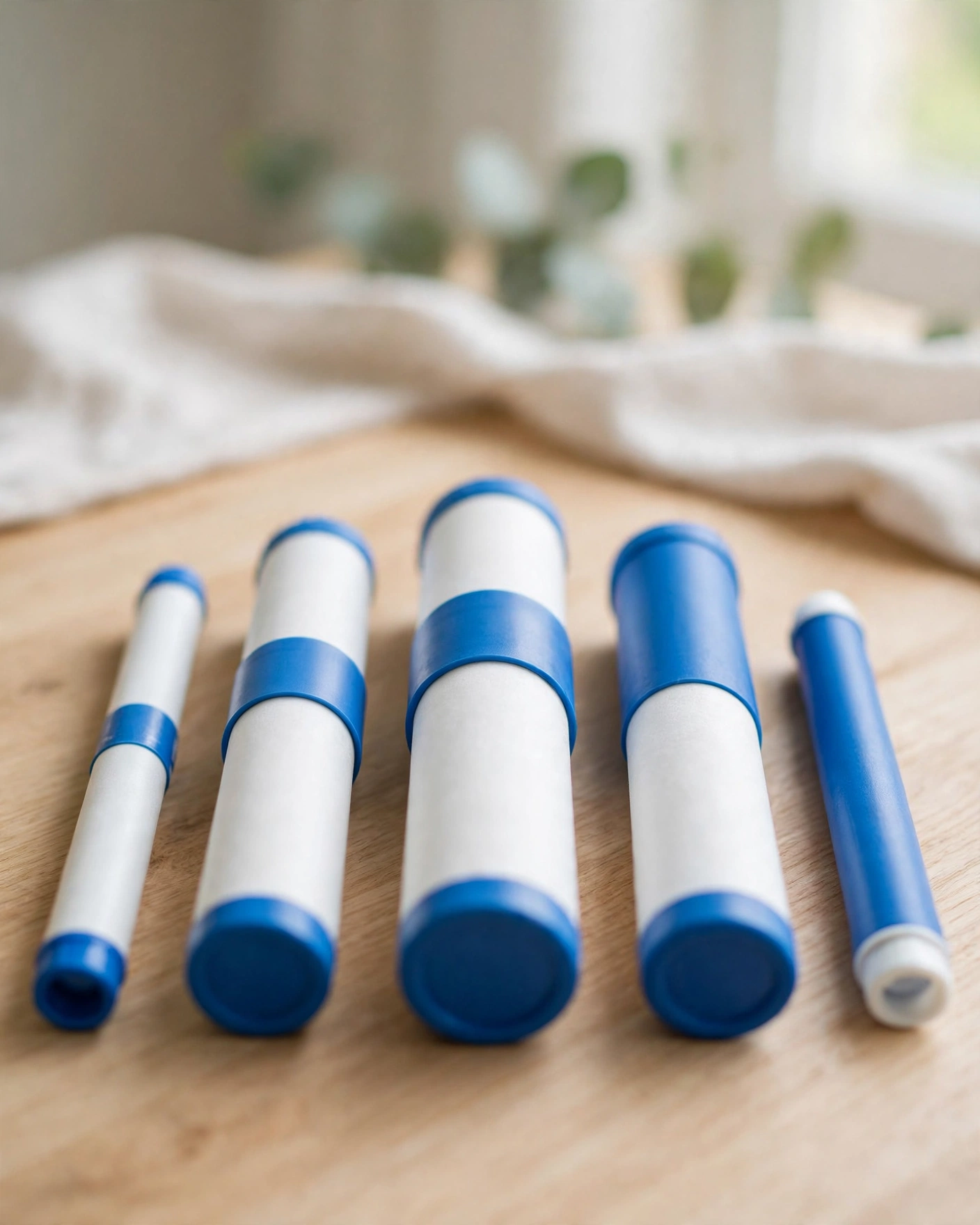 Replacement filter cartridges for a countertop RO system laid out with price-tag style callouts