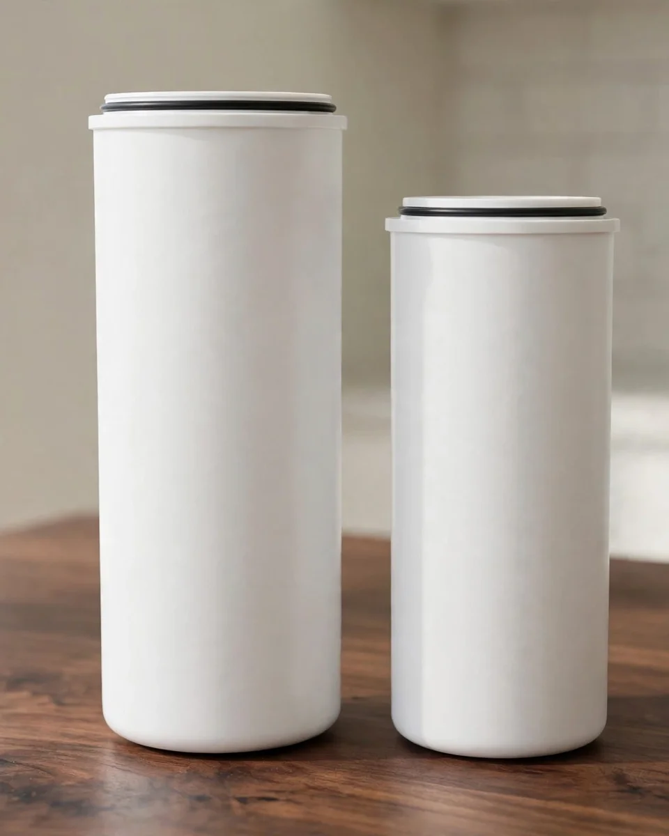 XWF and XWFE cartridges standing side by side — same shape, different electronics