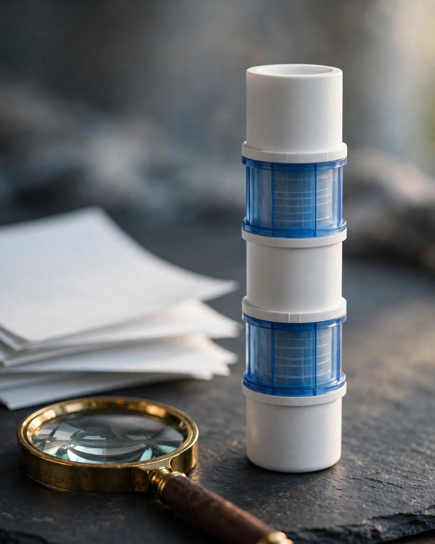 Close-up of the ZeroWater 5-stage ion-exchange filter cartridge